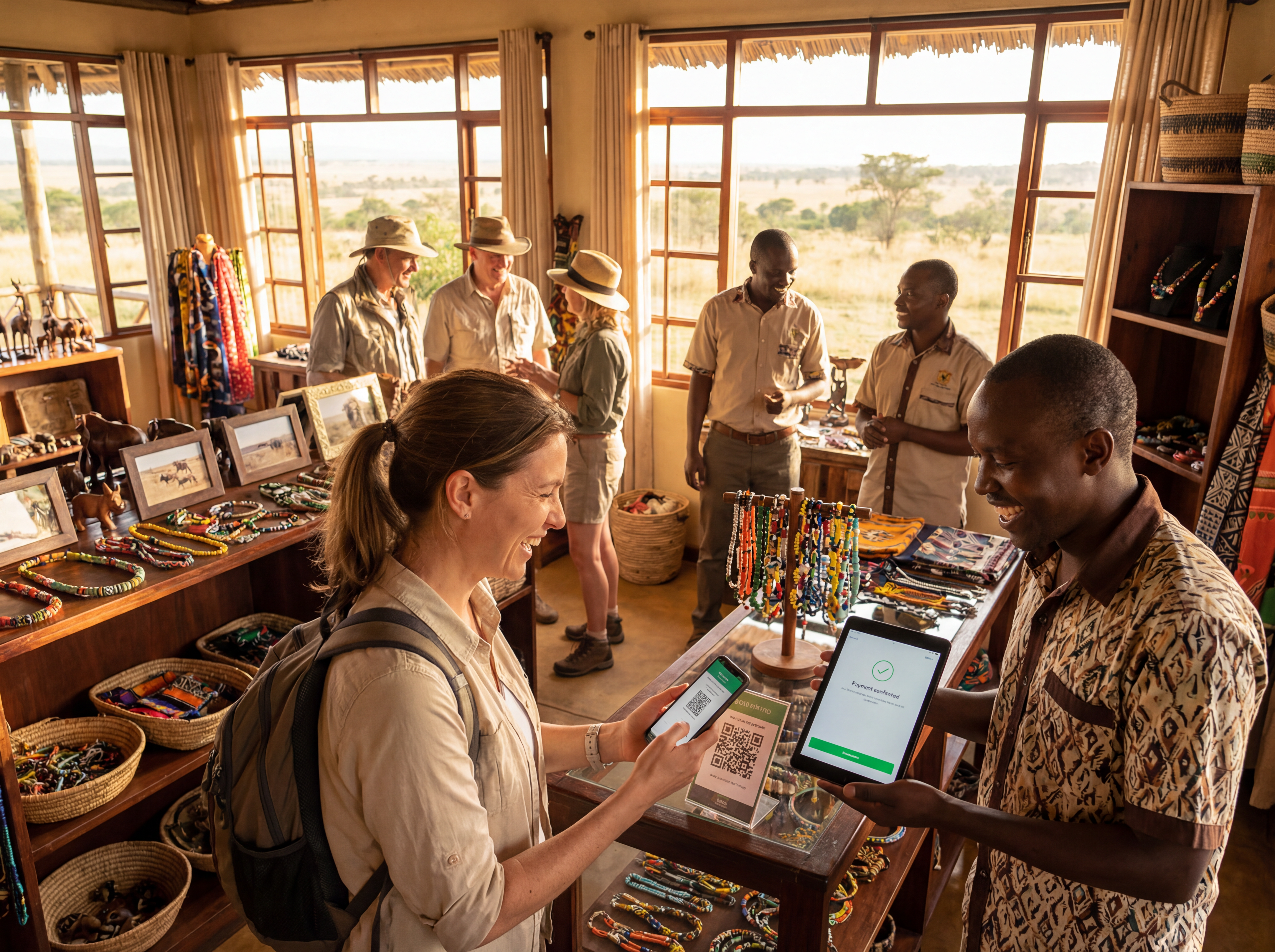 Tourist paying vendor with SafariCad